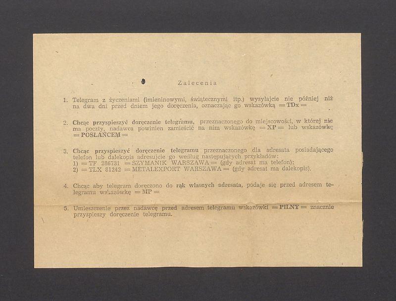 Telegram. Przyjeżdżamy sobota wieczorem [...]