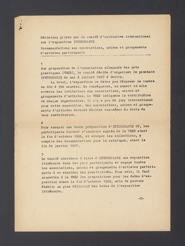 Decisions prises par le comite d'initiative international [...]