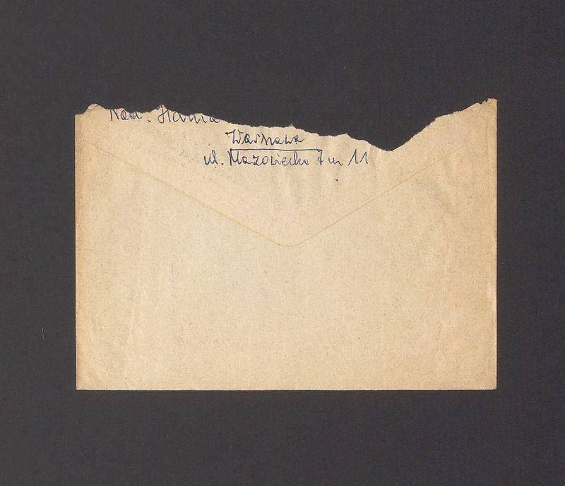 Koperta, adr. W. Państwo Barbara i Tadeusz Kulisiewiczowie