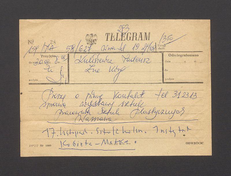 Telegram. Proszę o pilny kontakt [...]