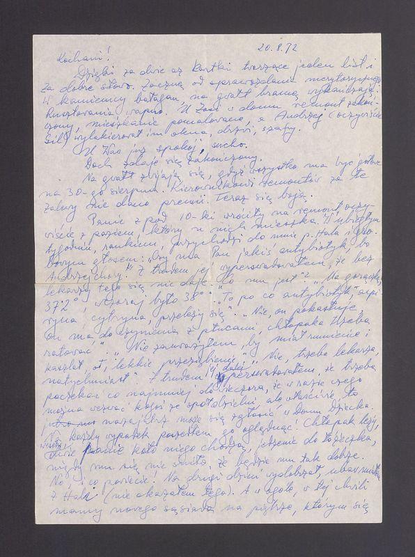 Kochani! Dzięki za dwie aż kartki tworzące jeden list [...]