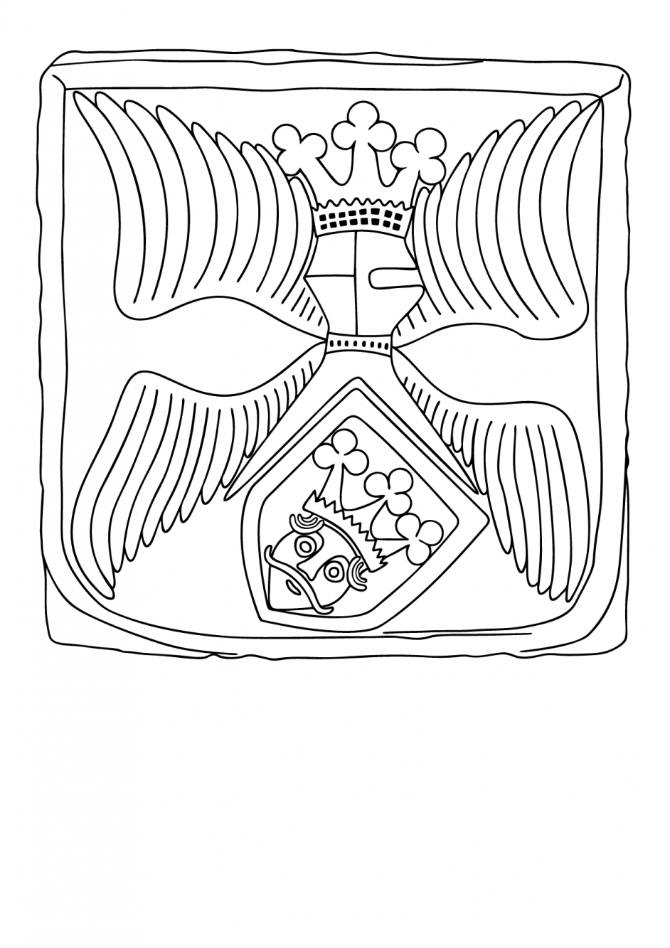 Kafel z herbem Ziemi Dobrzyńskiej do kolorowania