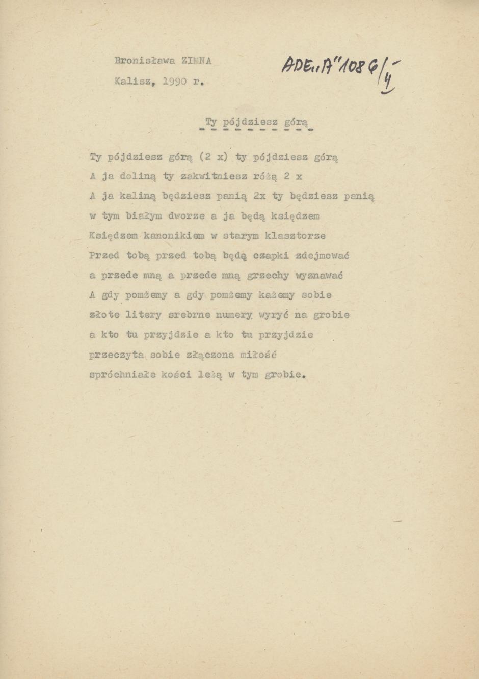 Ty pójdziesz górą