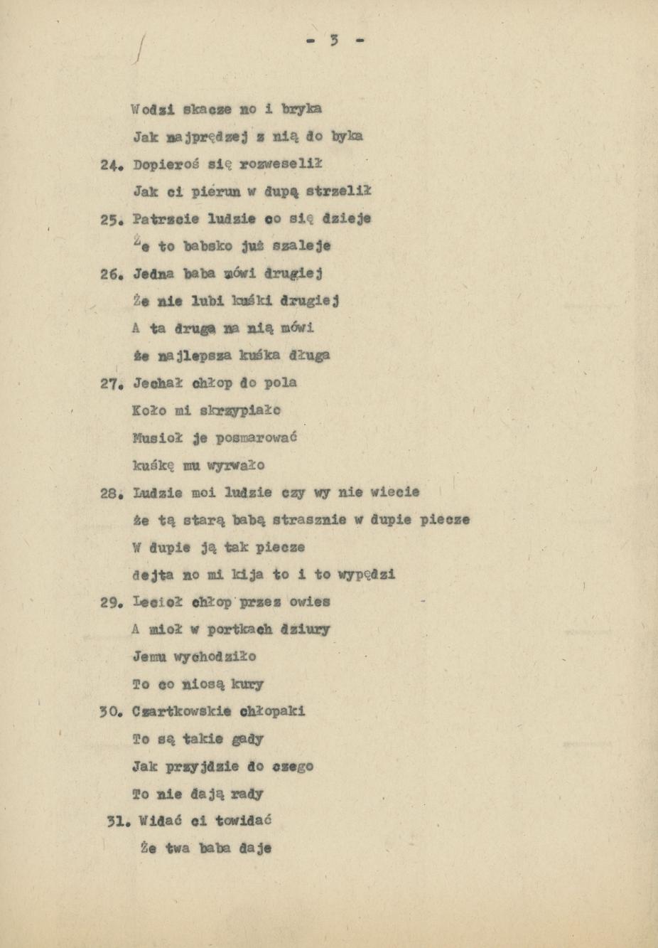 Przyśpiewki weselne z Czartek