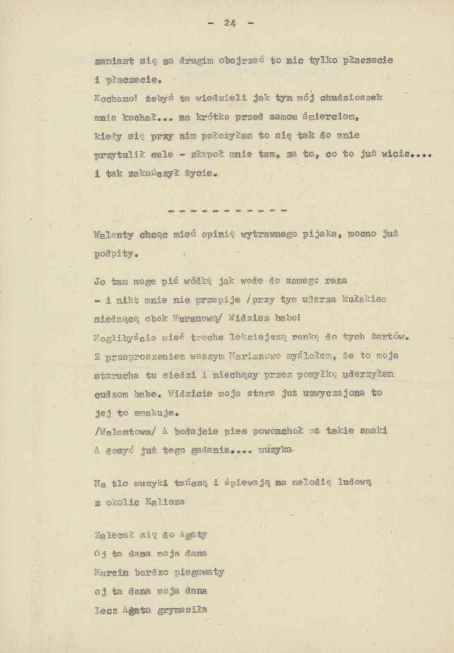 Śpiewy ludowe weselne na terenie miasta Kalisza i powiatu śpiewane dowcipy i przysłowia