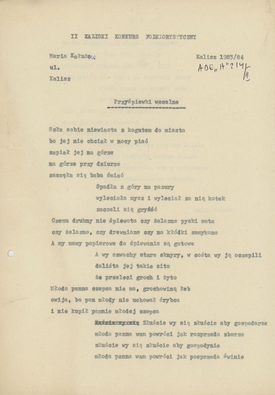 Przyśpiewki weselne