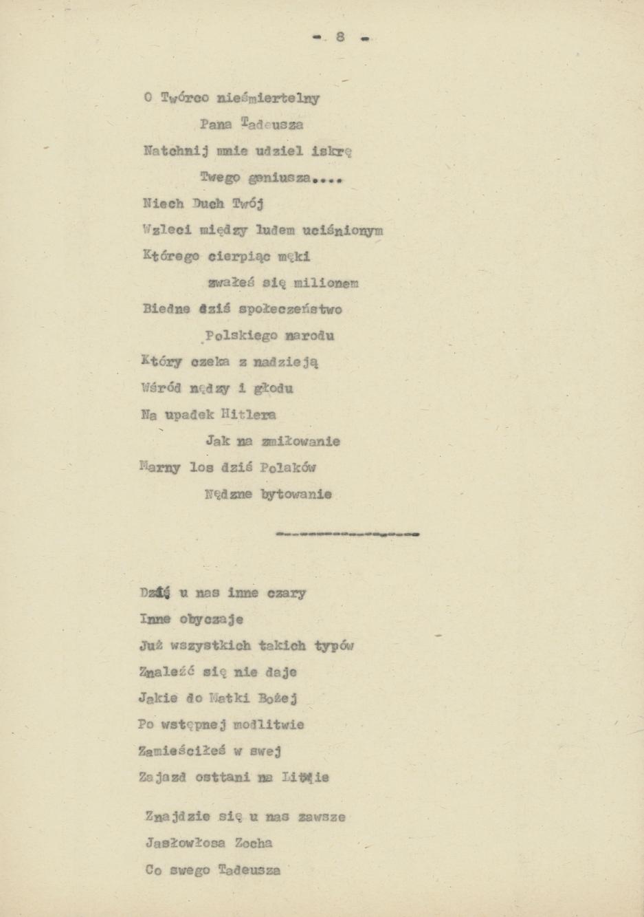 Oda do Mickiewicza w roku 1944 po wybuchu powstania warszawskiego pisane