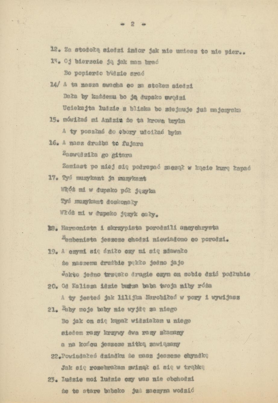 Przyśpiewki weselne z Czartek