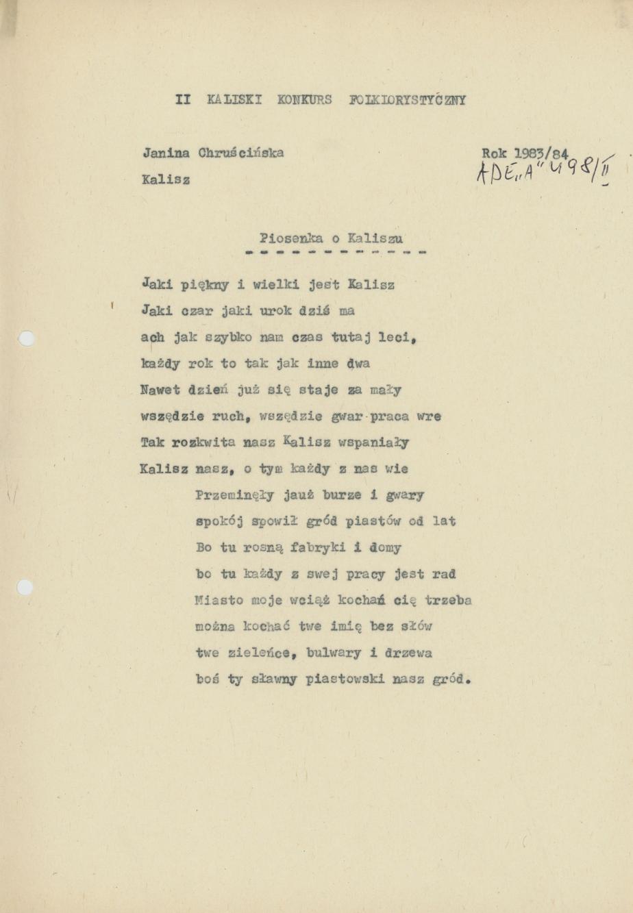Piosenka o Kaliszu