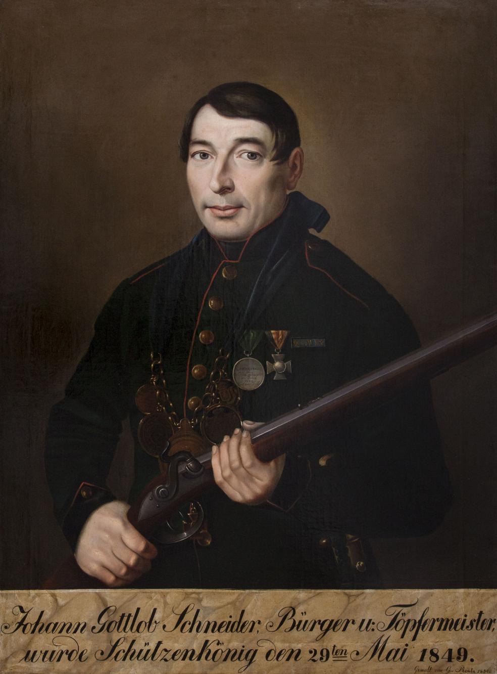 Portret króla kurkowego Johanna Gottloba Schneidera