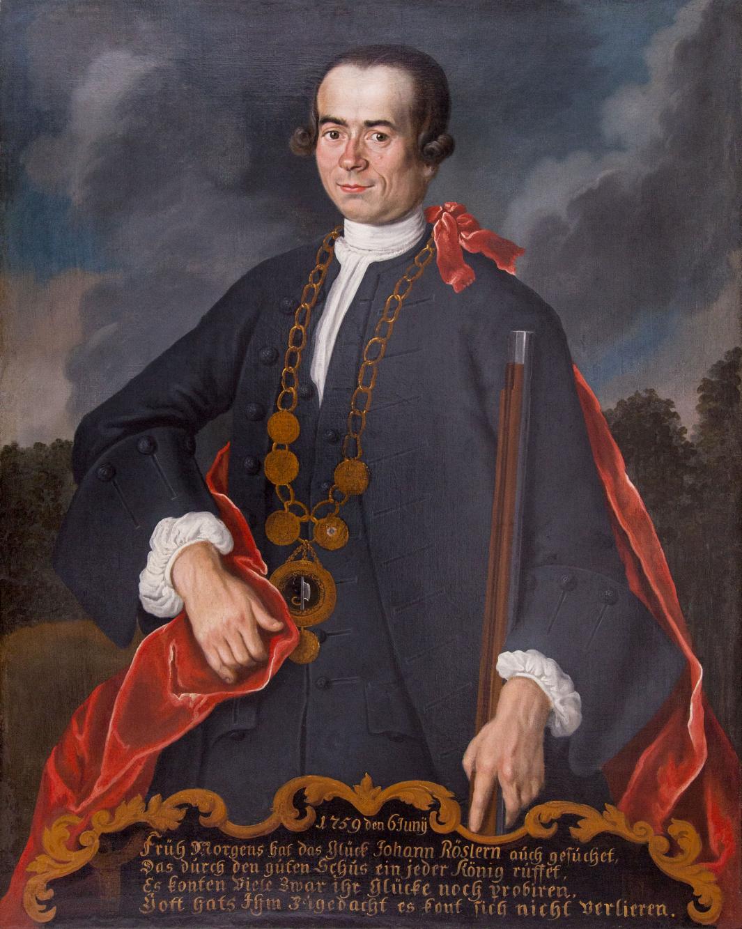 Portret króla kurkowego Johanna Röslerna