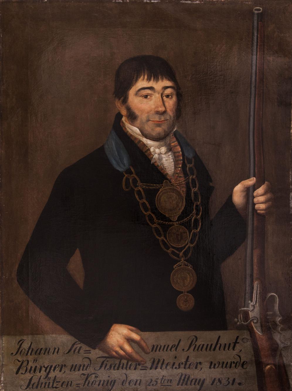 Portret króla kurkowego Johanna Samuela Rauhuta