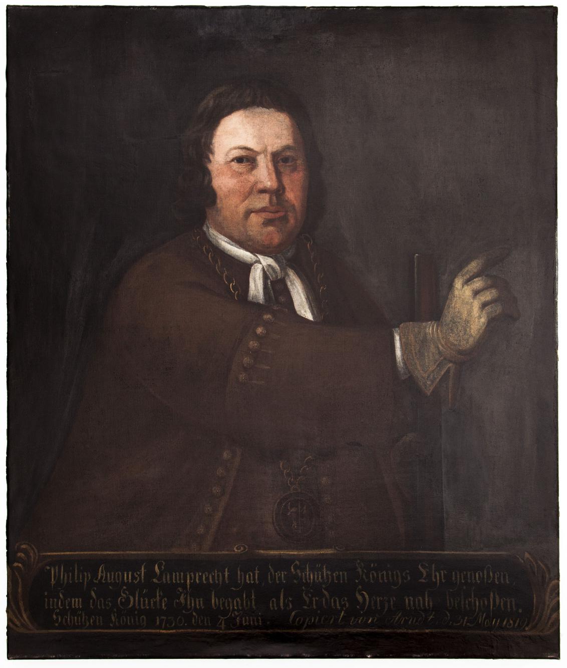 Portret króla kurkowego Philipa Augusta Lamprechta