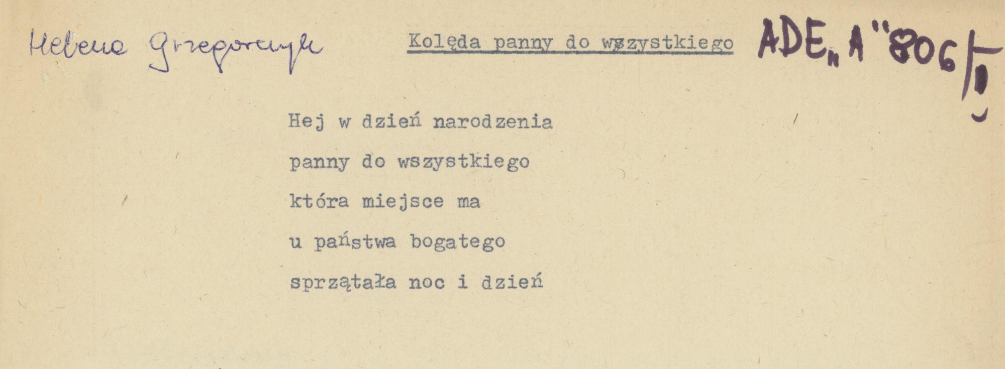 Kolęda panny do wszystkiego