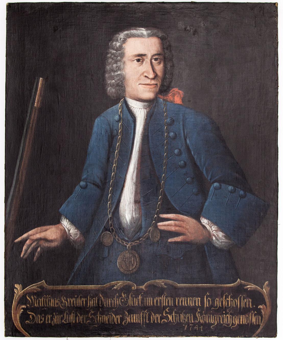 Portret króla kurkowego Mathiasa Breütera