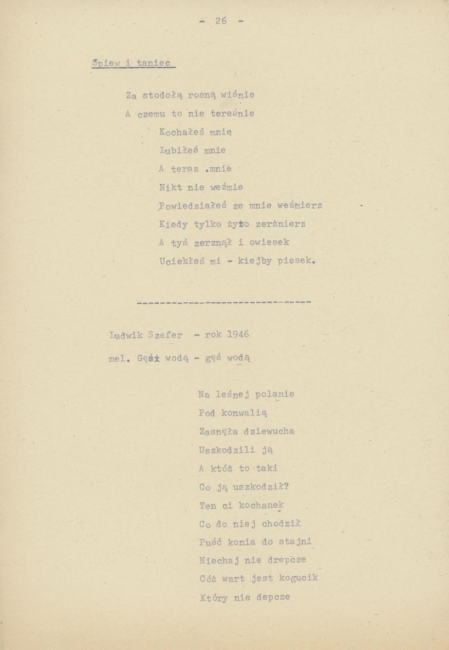 Śpiewy ludowe weselne na terenie miasta Kalisza i powiatu śpiewane dowcipy i przysłowia