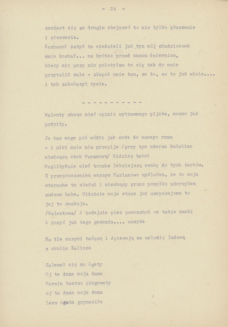 Śpiewy ludowe weselne na terenie miasta Kalisza i powiatu śpiewane dowcipy i przysłowia