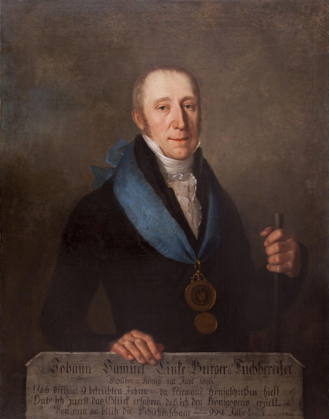 Portret króla kurkowego Johanna Samuela Linke