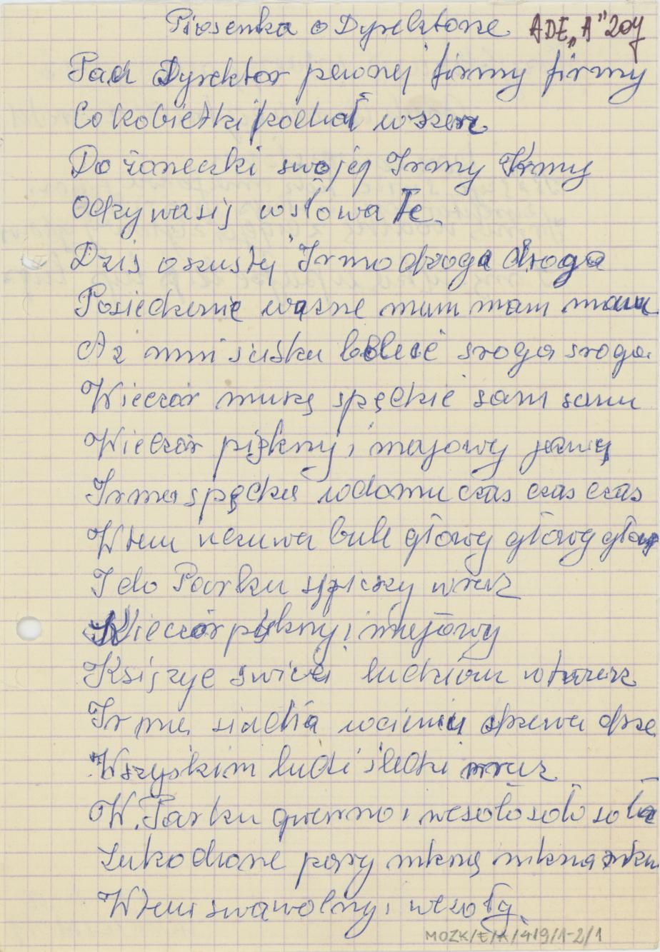 Piosenka o Dyrektorze