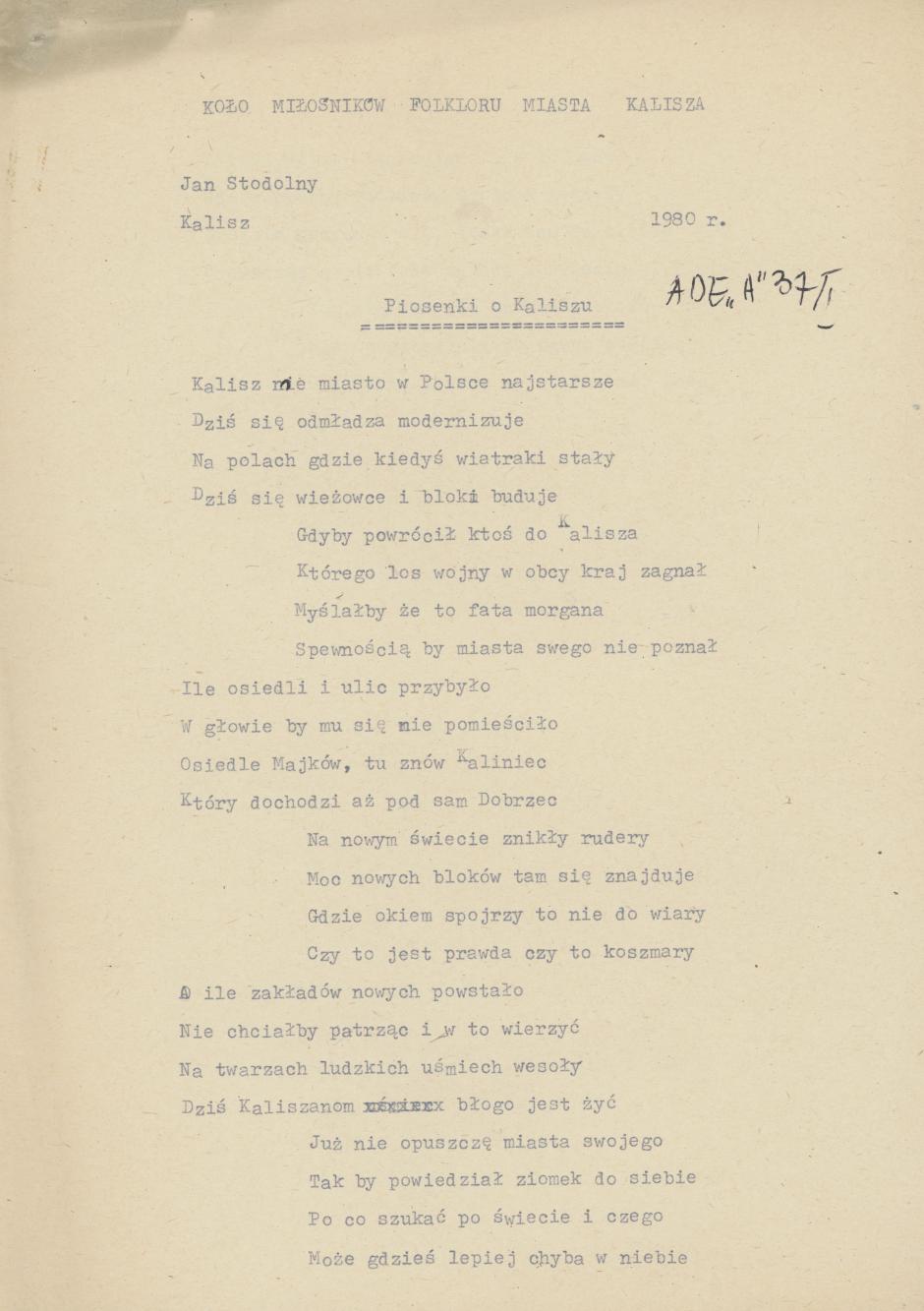 Piosenki o Kaliszu