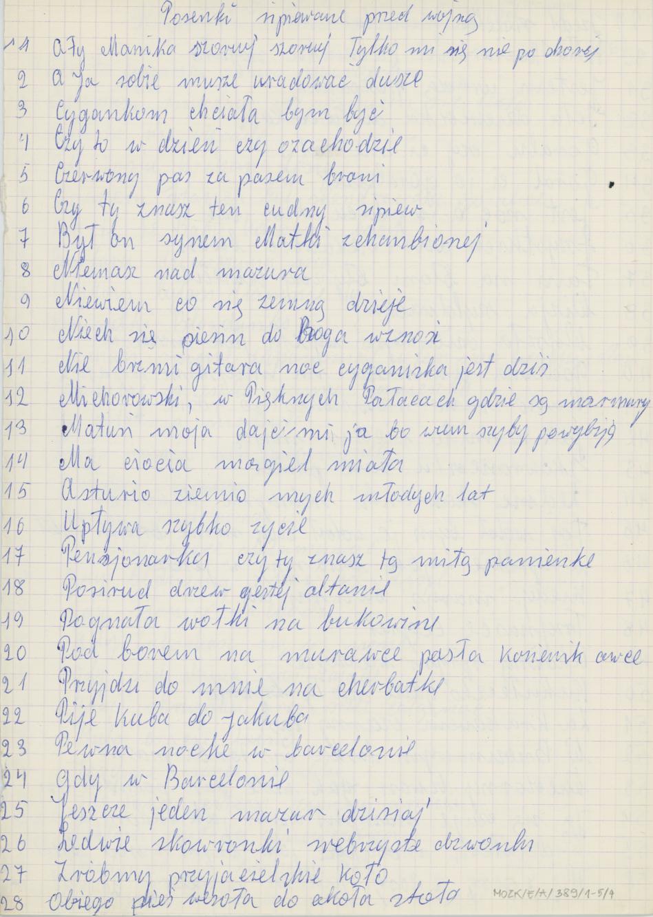 Szlagiery śpiewane w okresie międzywojennym