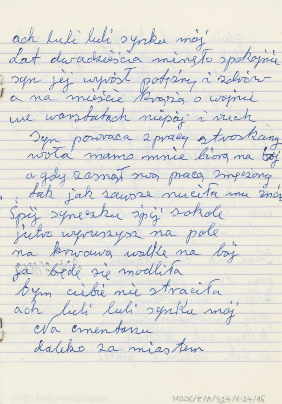 Zeszyt - Kaliskie przedwojenne piosenki, cz. II