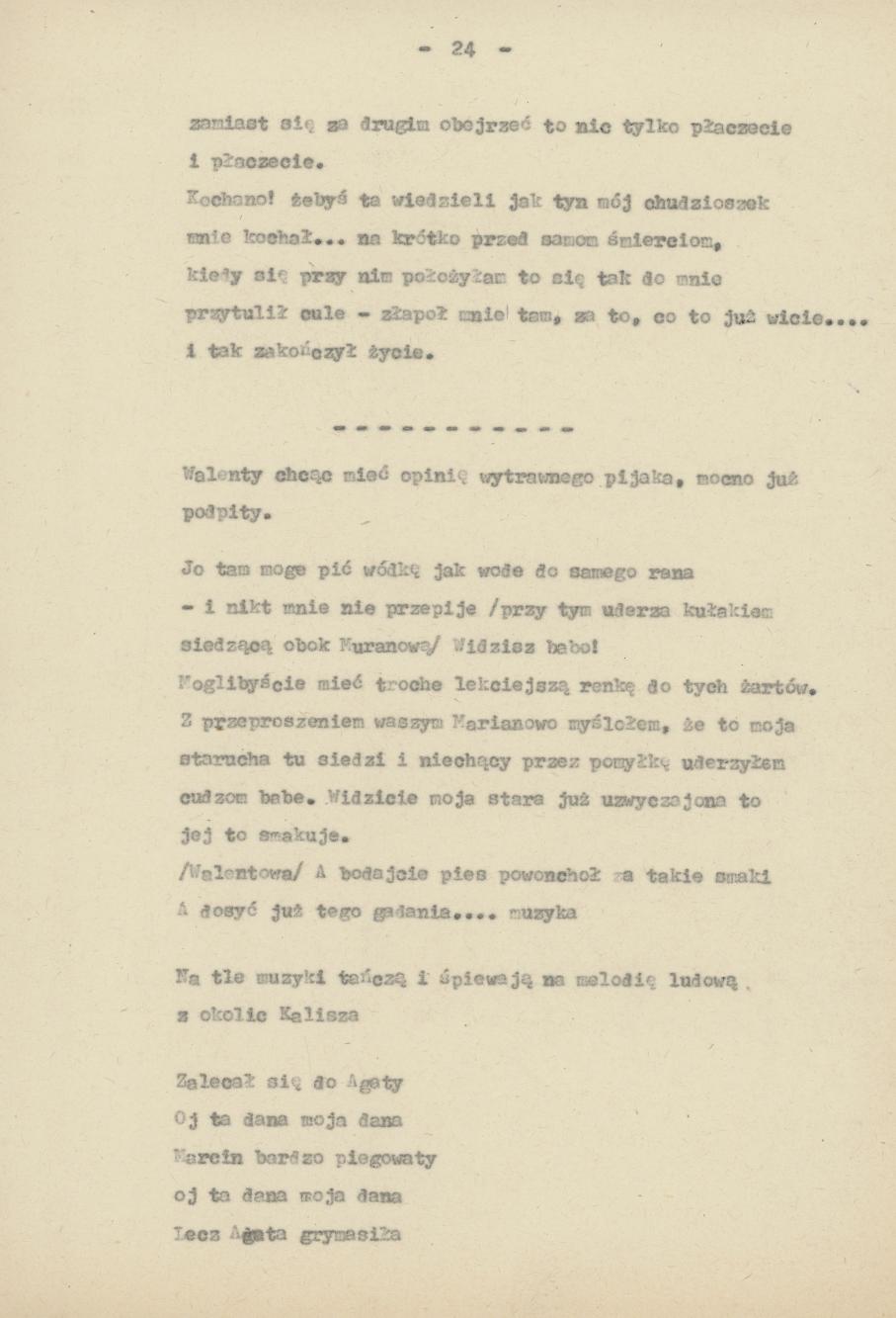 Śpiewy ludowe weselne na terenie miasta Kalisza i powiatu