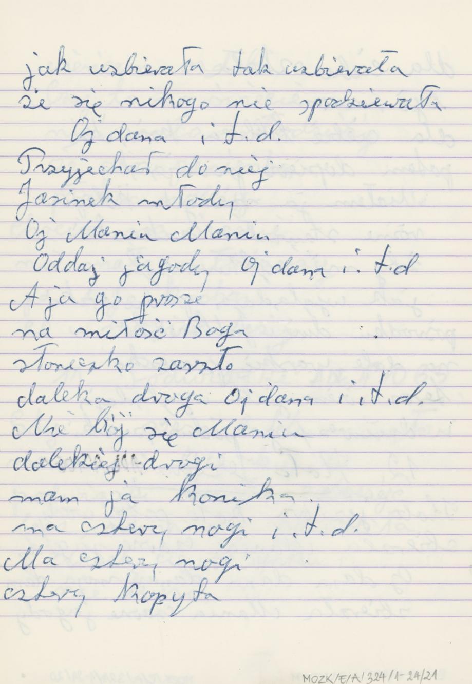 Zeszyt - Kaliskie przedwojenne piosenki, cz. II