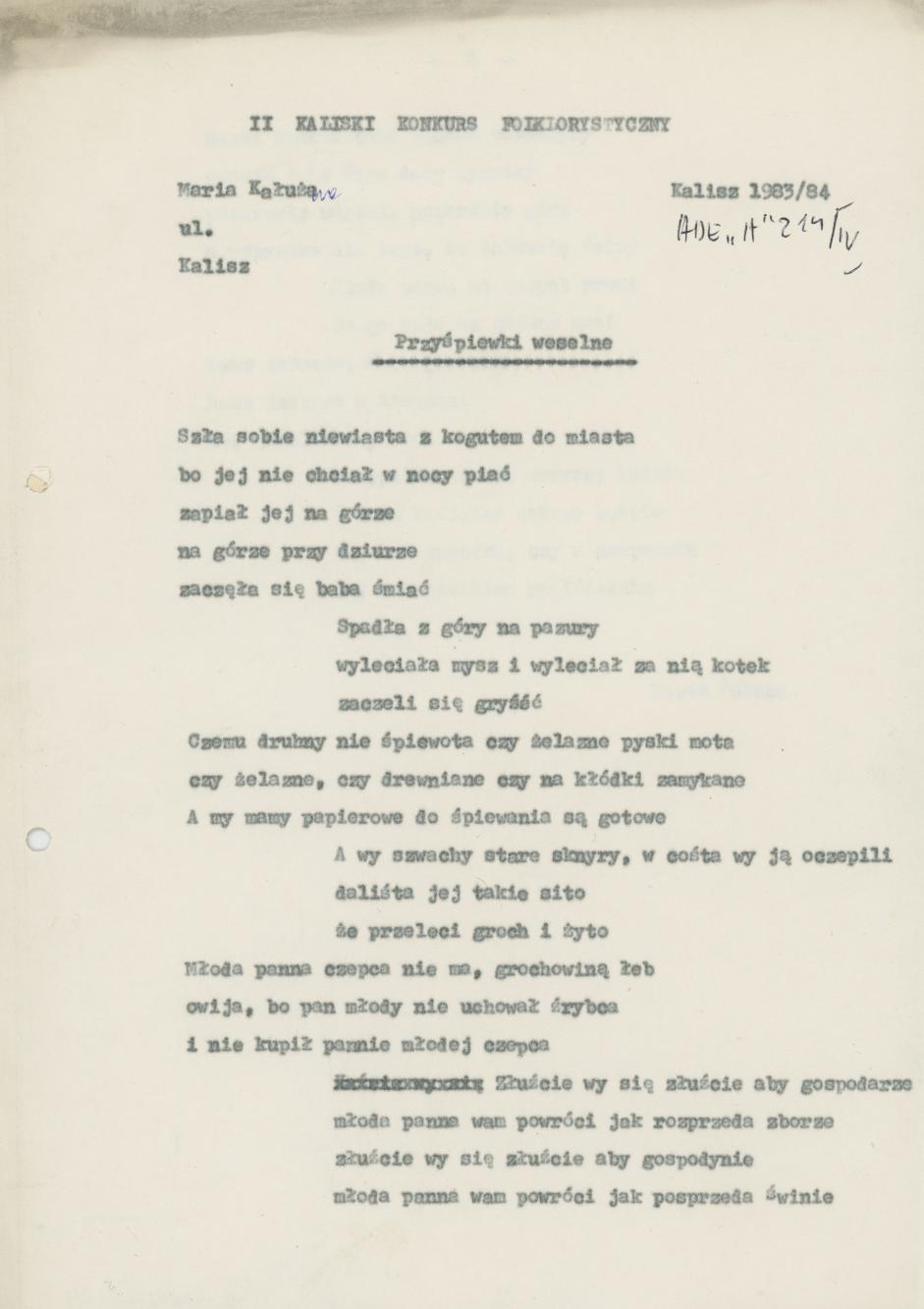 Przyśpiewki weselne