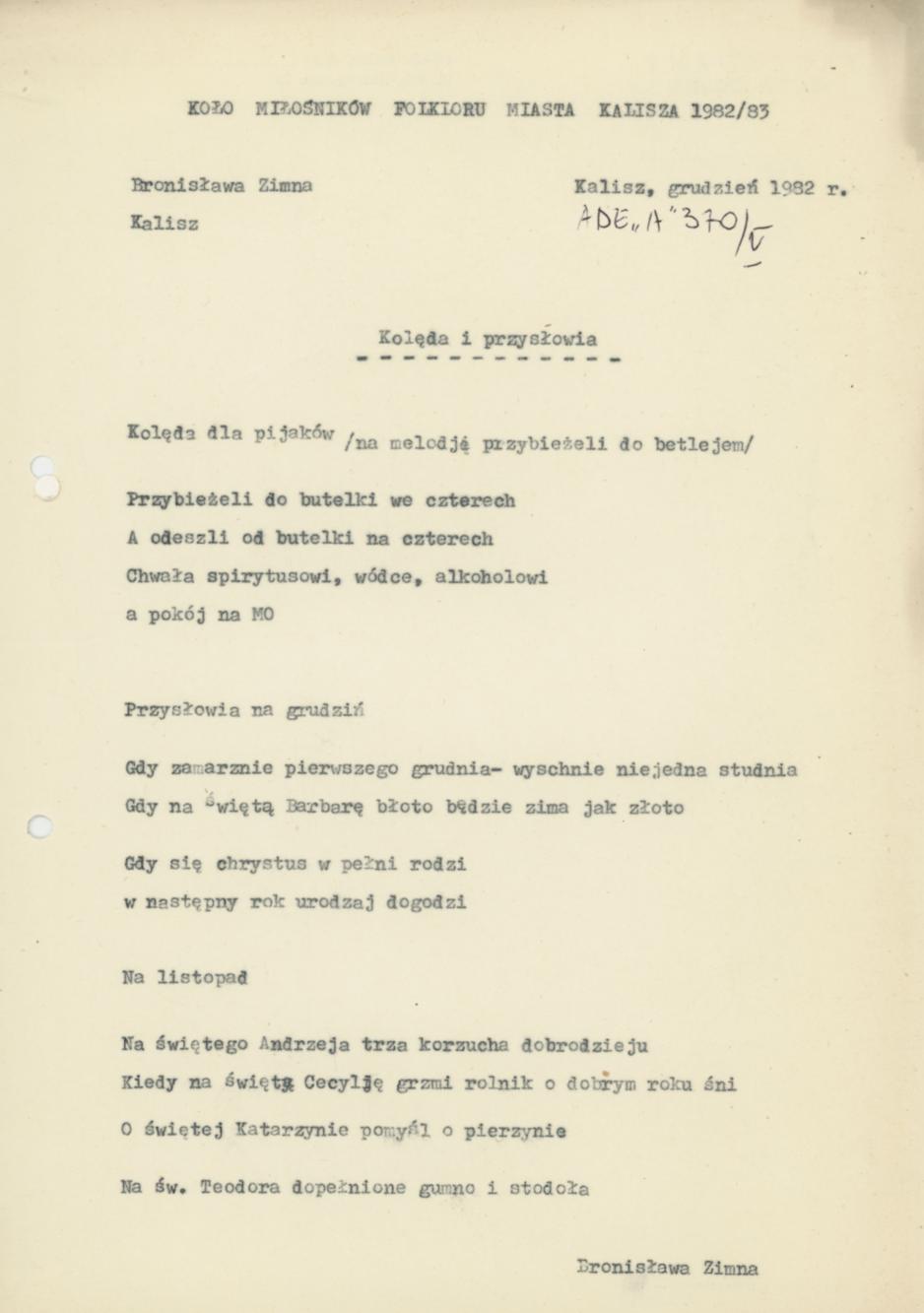 Kolęda i przysłowia