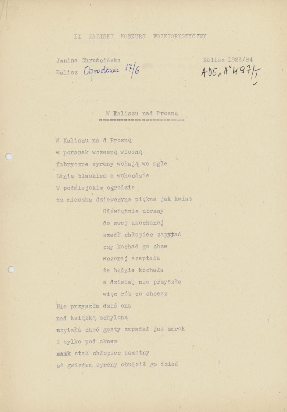 W Kaliszu nad Prosną