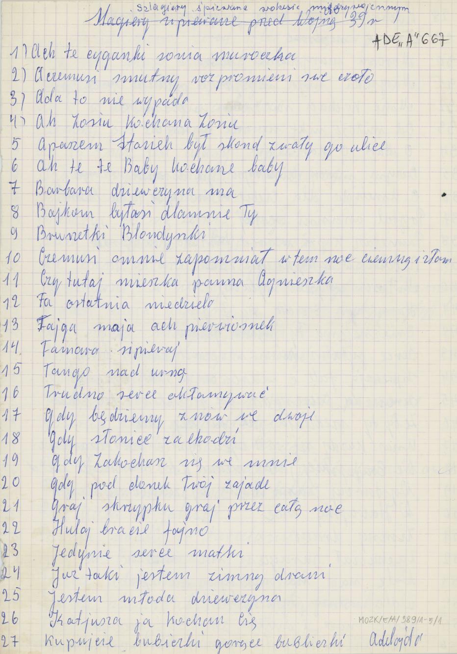 Szlagiery śpiewane w okresie międzywojennym