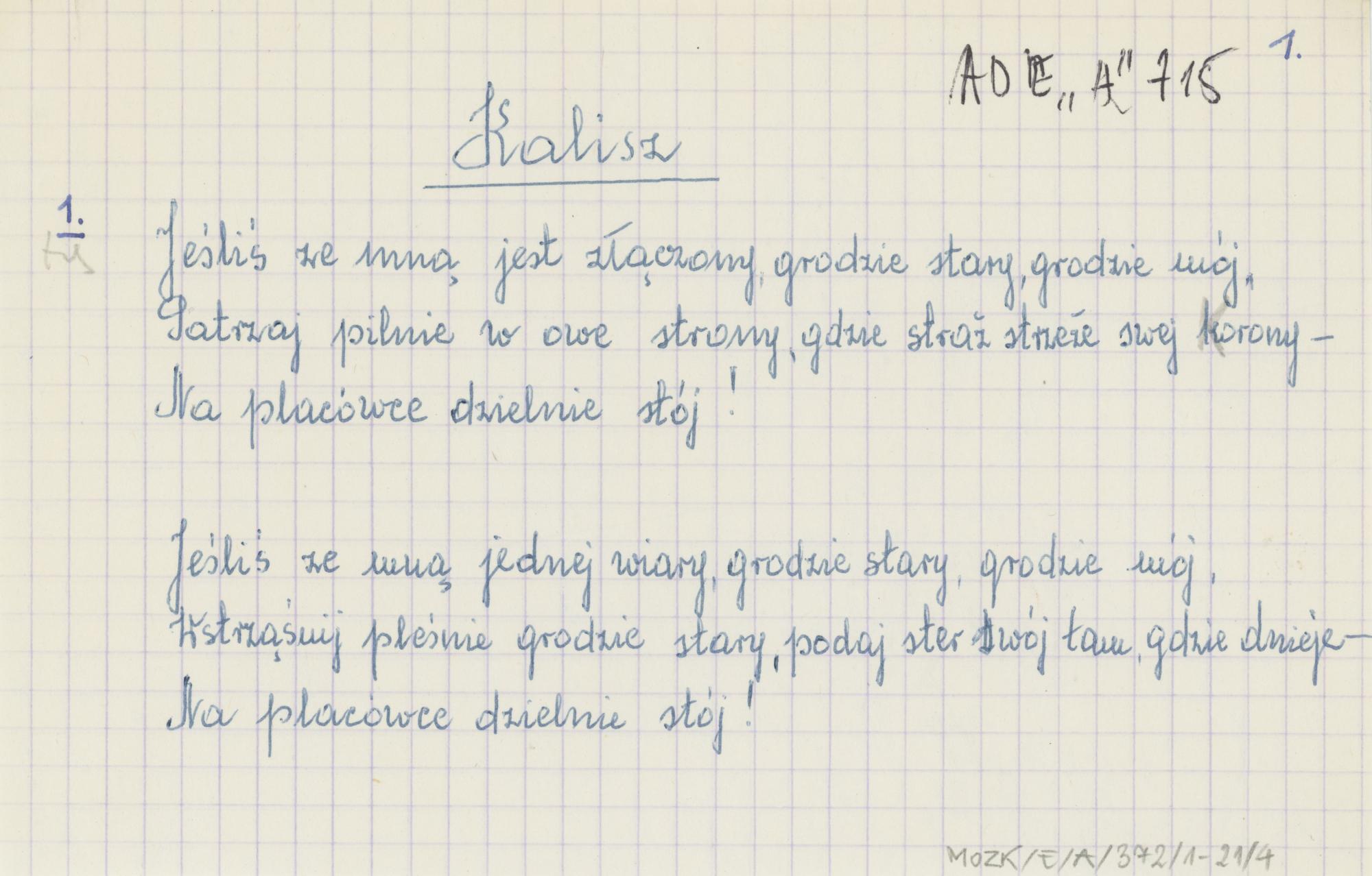 Zbiór piosenek, cz. 1