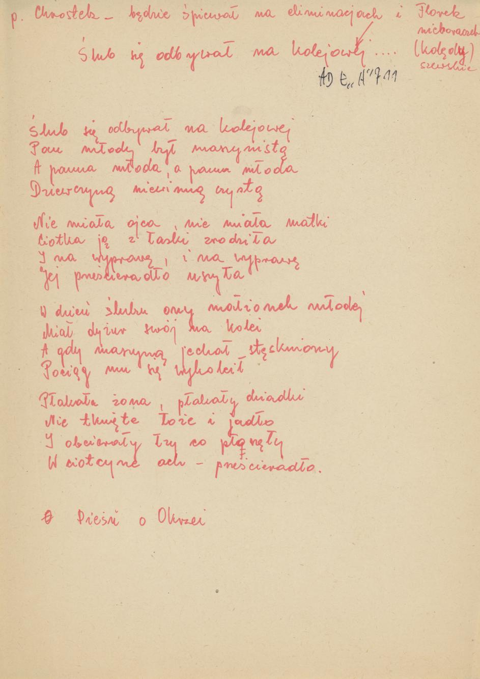 Ślub się odbywał na kolejowej