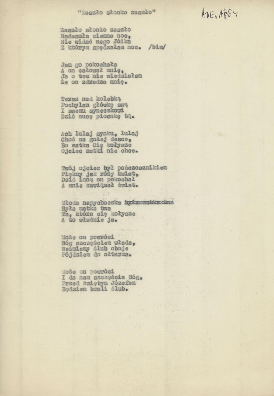 Zaszło słonko zaszło