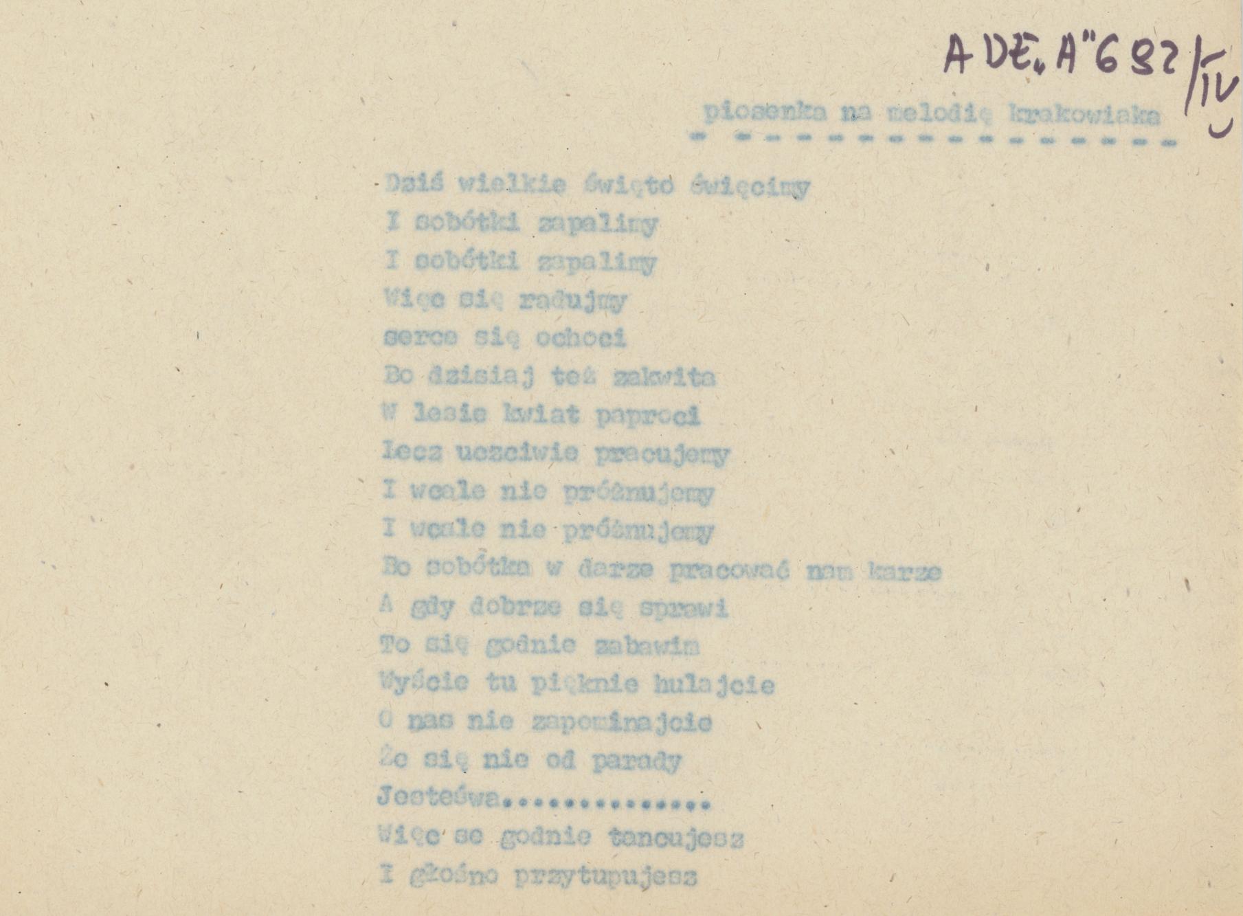 Dziś wielkie święto święcimy