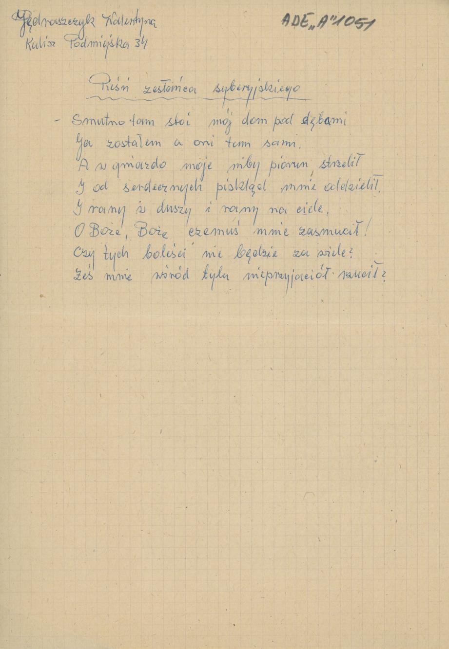 Pieśń zesłańca syberyjskiego