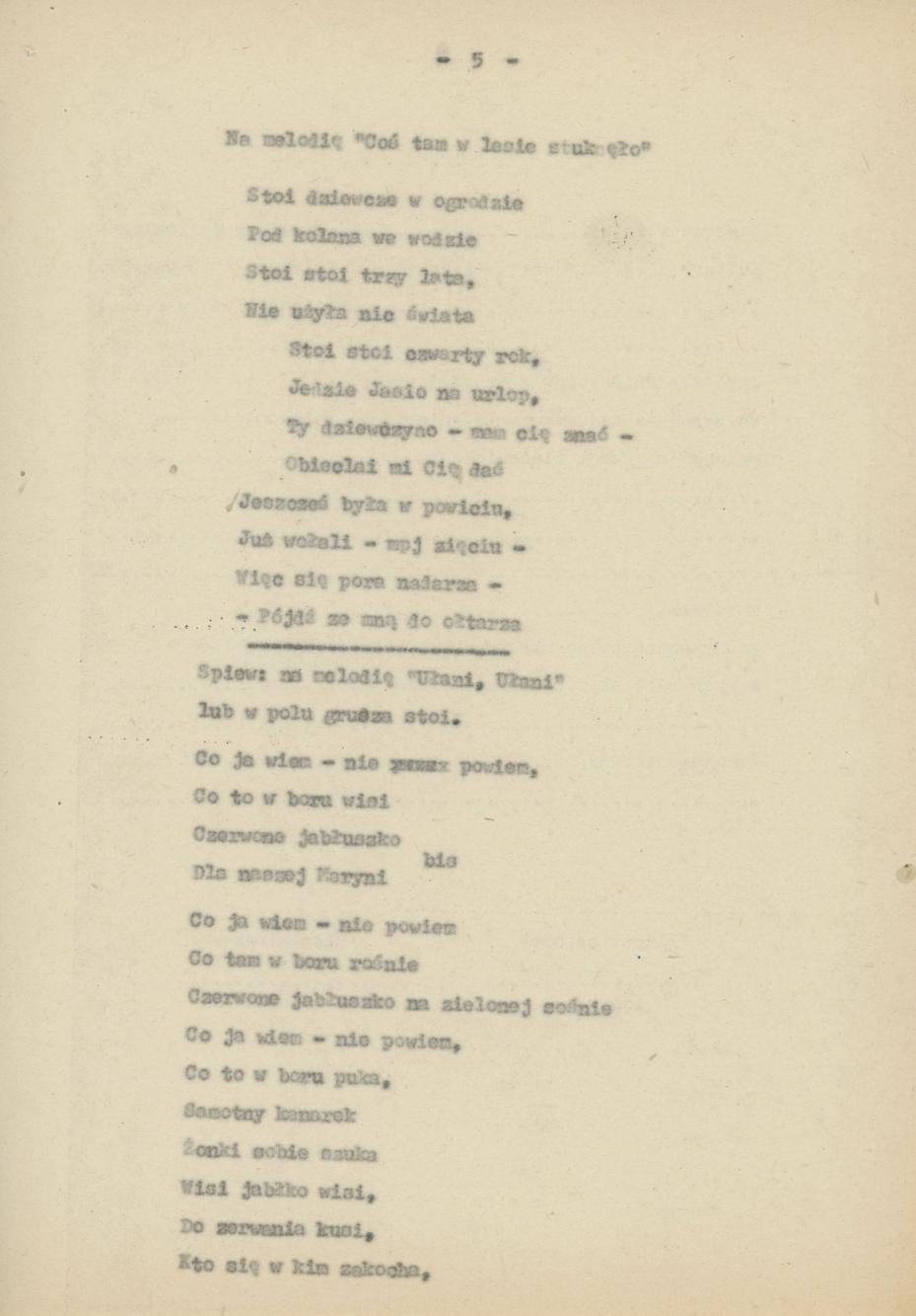 Przyśpiewki i piosenki wg nieznanego autora
