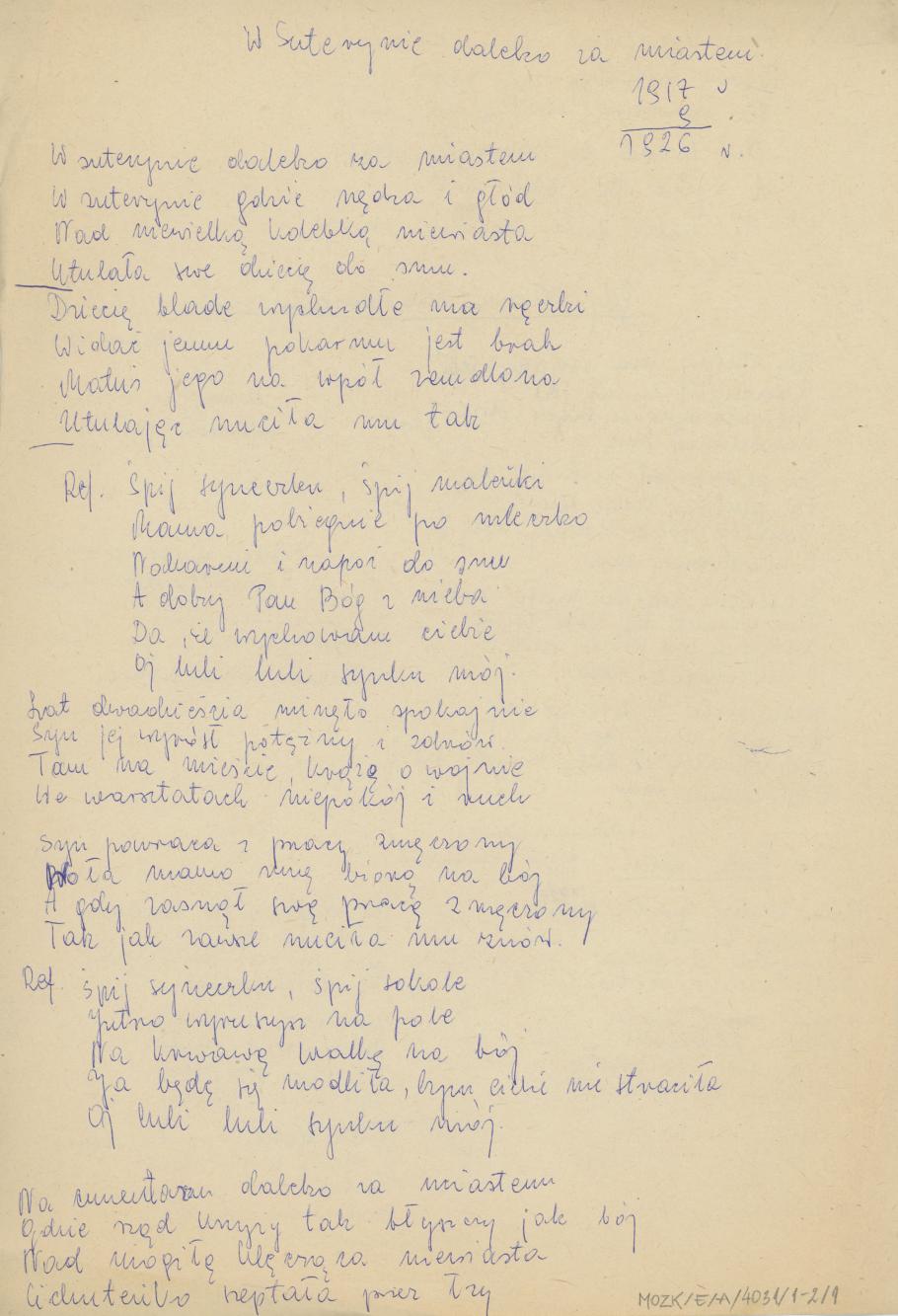 W suterynie daleko za miastem