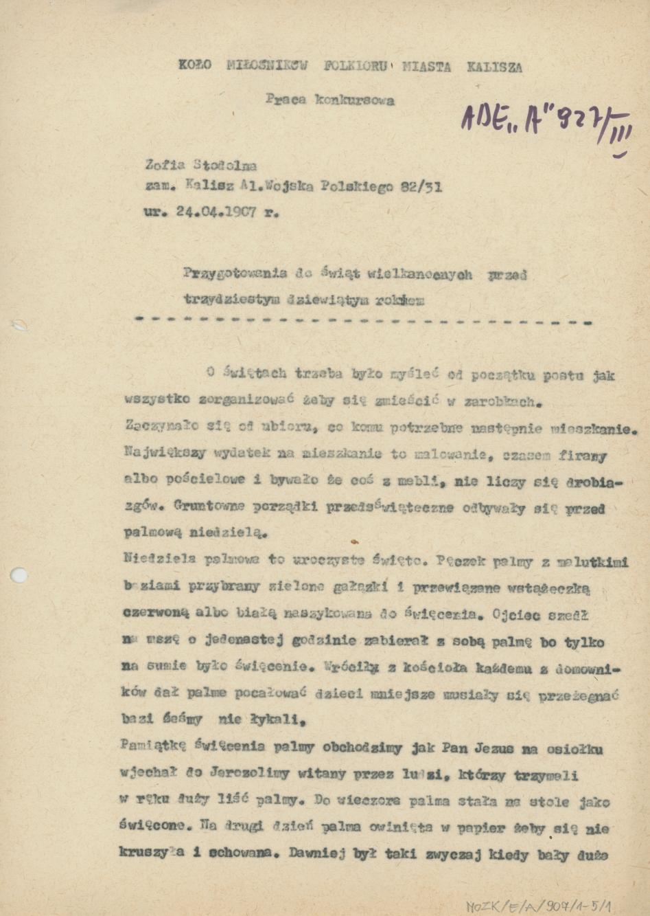 Przygotowania do świąt wielkanocnych przed trzydziestym dziewiątym rokiem
