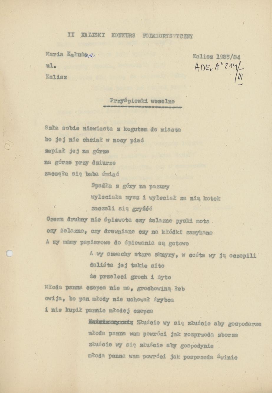 Przyśpiewki weselne