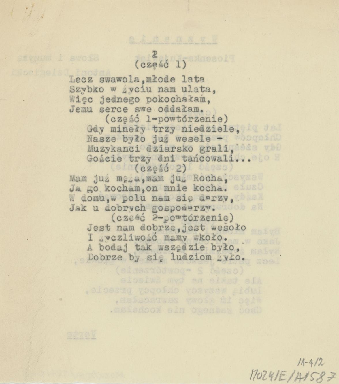 Wyznanie - piosenka kujawiak