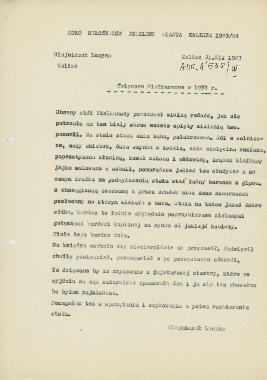 Święcone wielkanocne w 1933 r.