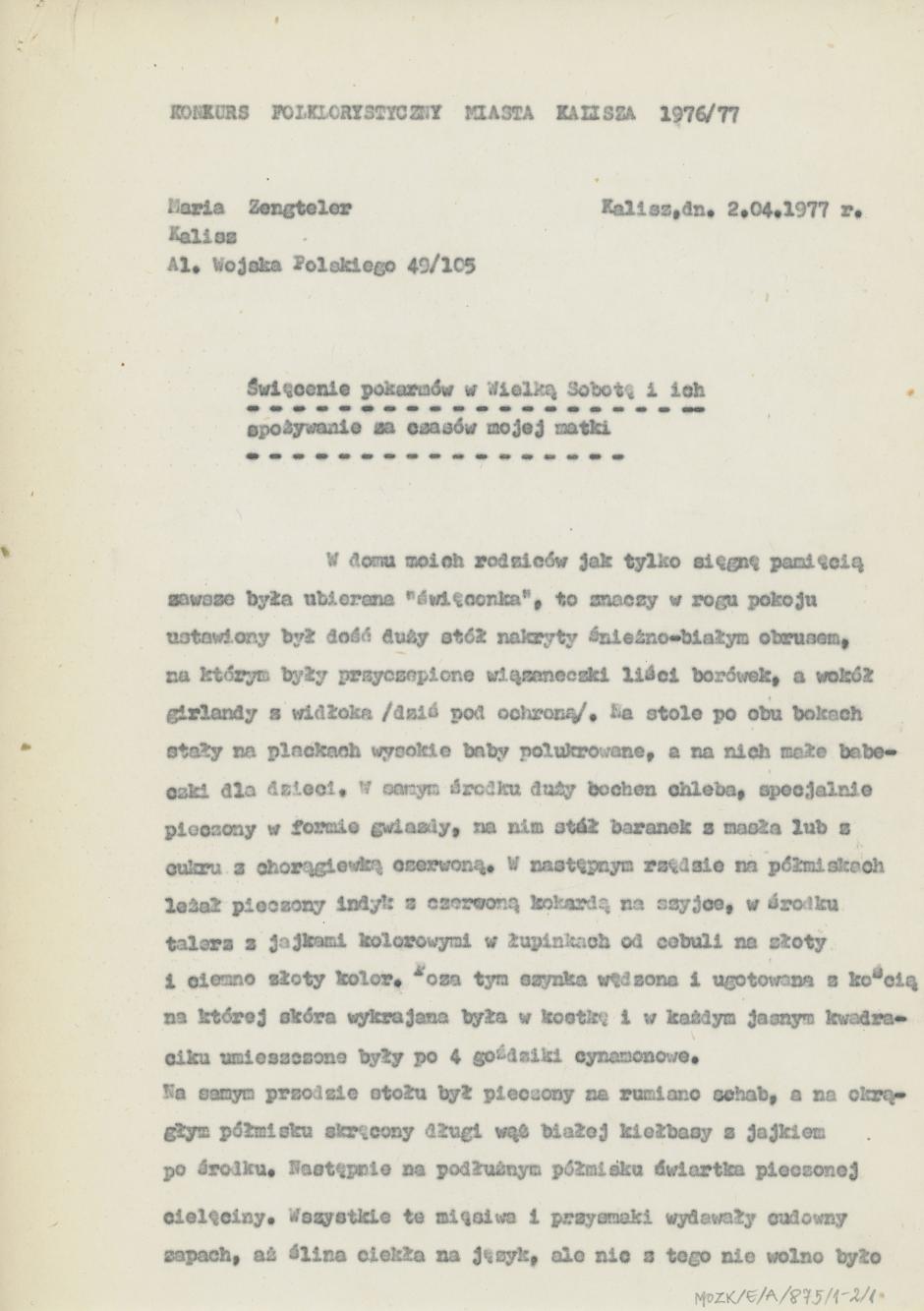 Święcenie pokarmów w Wielką Sobotę i ich spożywanie za czasów mojej matki