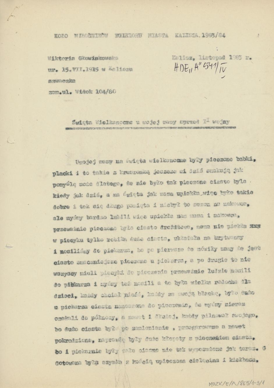 Święta Wielkanocne u mojej mamy sprzed II wojny