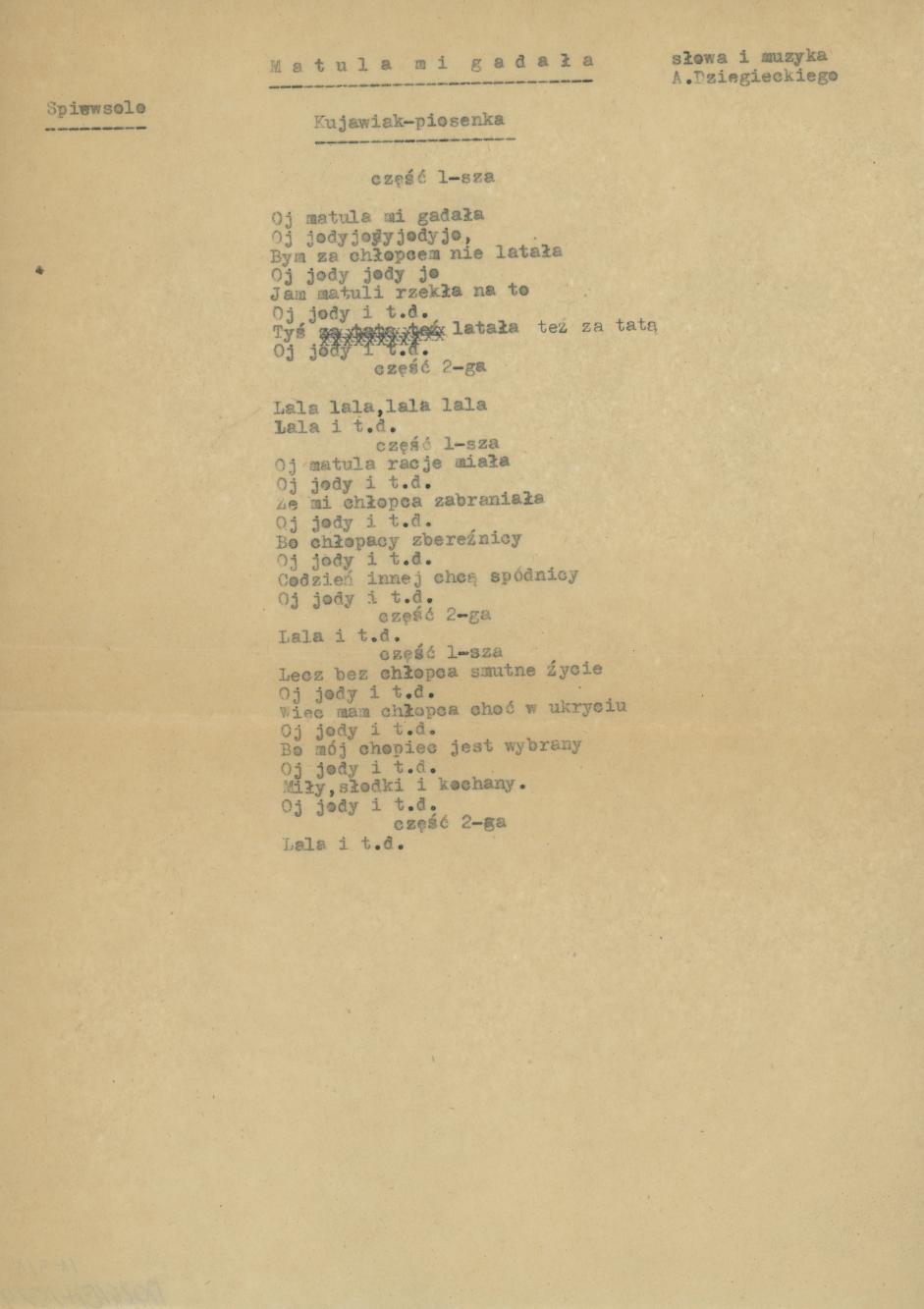 Matula mi gadała - kujawiak