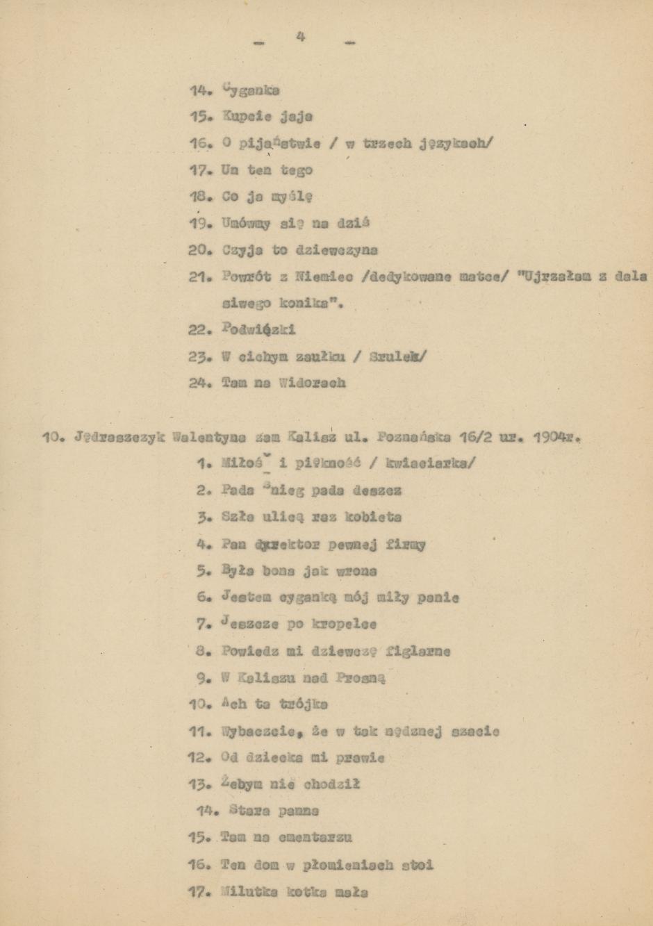 Wykaz uczestników Konkursu folklorystycznego miasta Kalisza 1976/77, cz. 1