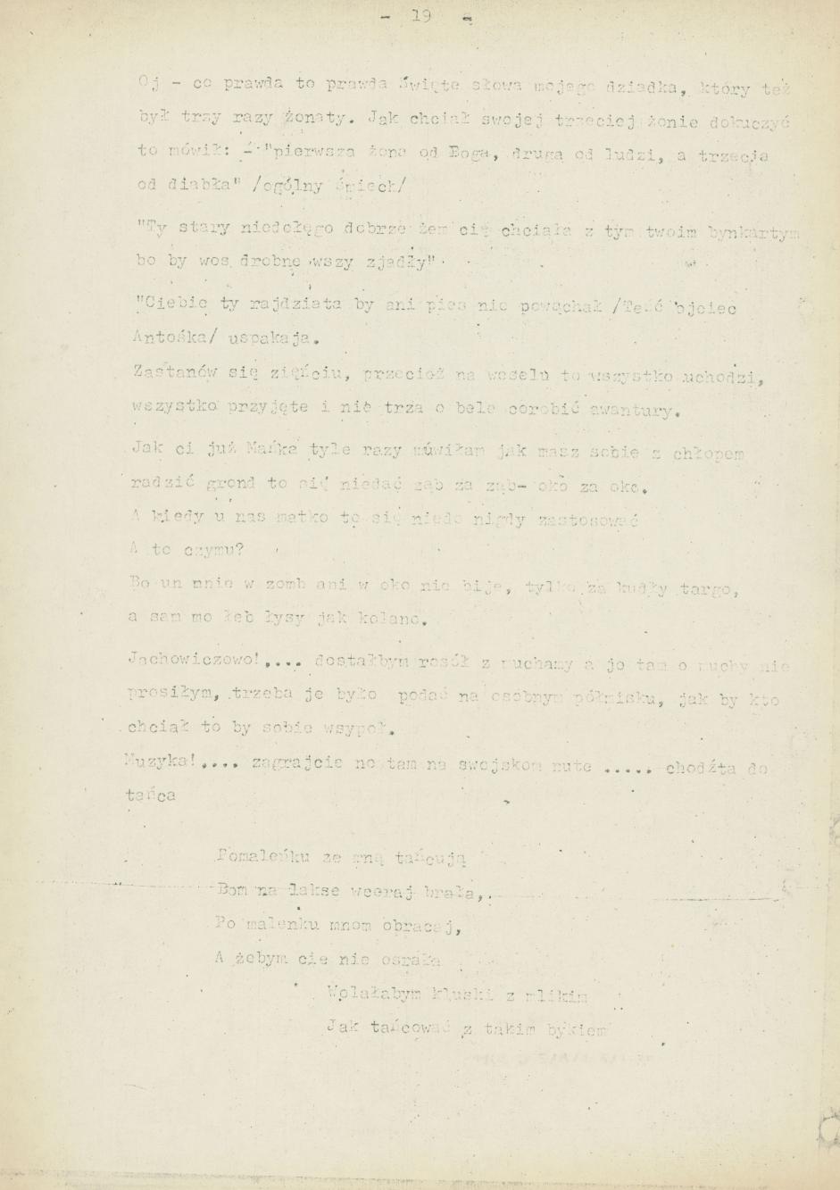 Śpiewy ludowe weselne na terenie miasta Kalisza i powiatu śpiewane, cz. 1