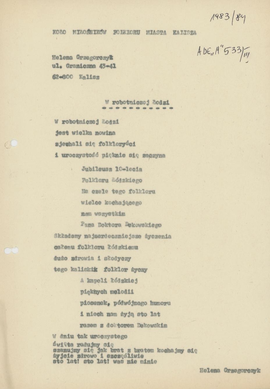 W robotniczej Łodzi