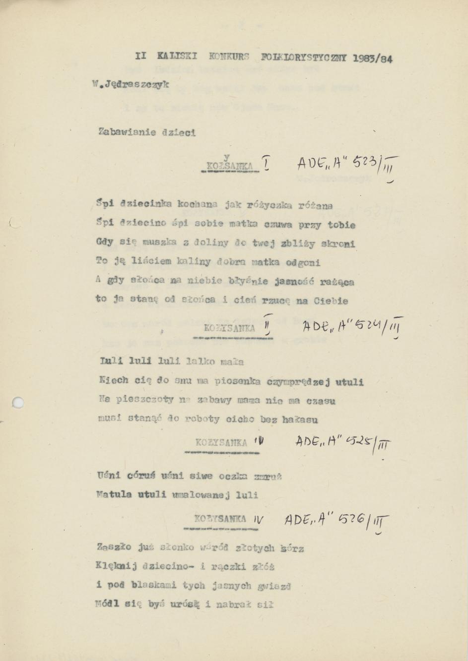 Zabawianie dzieci - kołysanki